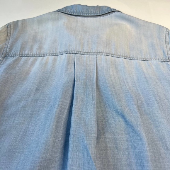 Cloth and Stone Blue Shirt Midi Dress Chambray Denim 3/4 Sleeves Collared Size M - Picture 7 of 14